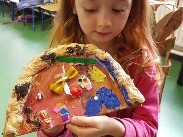 fairy door, paper mache fairy door, fairy, art project for children, art for kids, fairy door to make, art class, summer camp, fairy door painting