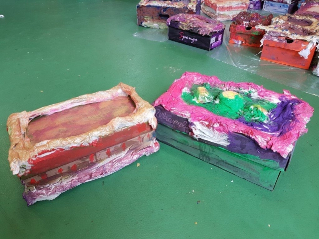 treasure box paper mache, art project for children, art for kids, make and do, art, treasure box painting
