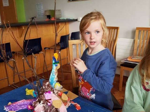 crêpe paper, fairy tree, fairy, kids fairy, art project for school, afterschool, crazy art, summer camp, art classes