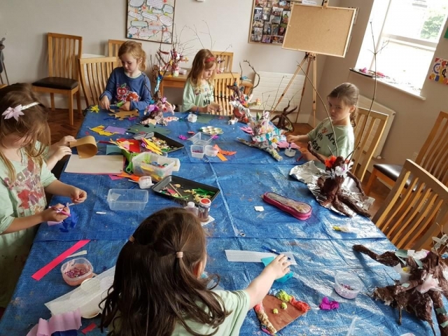 crêpe paper, fairy tree, fairy, kids fairy, art project for school, afterschool, crazy art, summer camp, art classes