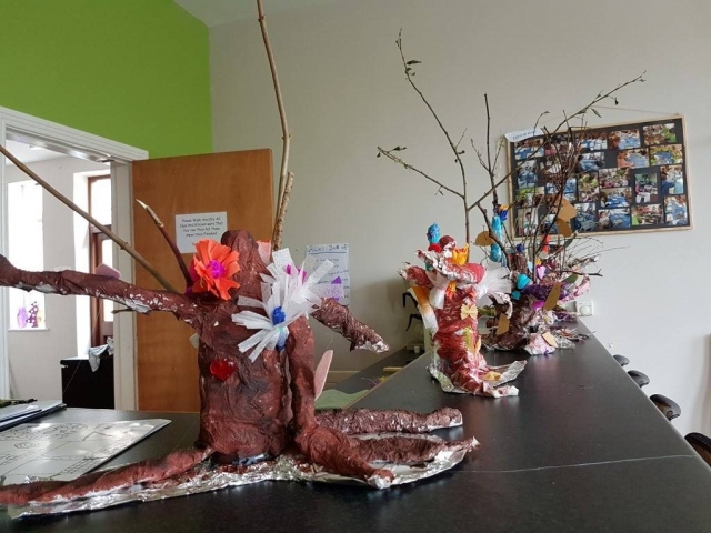 crêpe paper, fairy tree, fairy, kids fairy, art project for school, afterschool, crazy art, summer camp, art classes